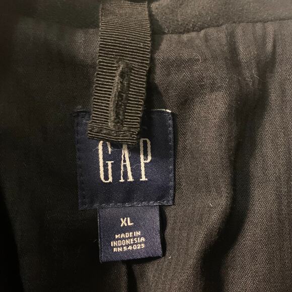 Vintage Gap Women's Toggle Coat Size XL Black Mid Length Cotton Preppy Retro - Picture 6 of 9